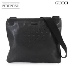 グッチ GUCCI GGインプリメ ショルダー メッセンジャー バッグ PVC ブラック 201446 シルバー 金具 GG Imprime Shoulder Bag 90301472