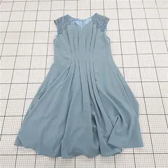 ◇ ⊂ ワンピース ルゥデルゥ Rew de Rew レース切替プリーツワンピース ブルー系 レディース サイズL E  【1510240007435】