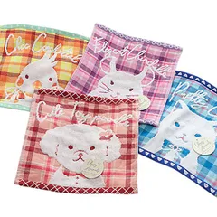 ミニ ハンカチ 約23×23cm ガーゼ 無撚糸 綿100% ふわふわ さらさら 可愛い 柔らかい 高吸水 キャット トイプードル インコ チンチラ