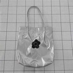 ◇ Θ マリークワント MARY QUANT デイジー柄 シルバー トートバッグ レディース E  【1510290008994】