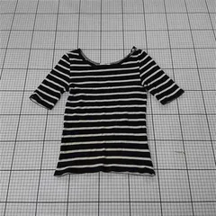 ◇ ⊂ ユナイテッドアローズ UNITED ARROWS ボーダー半袖カットソー ブラック系 レディース E  【1510290010003】