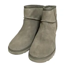 美品 UGG アグ インヒール ムートンブーツ 23.5cm グレー レディース 古着 中古 USED