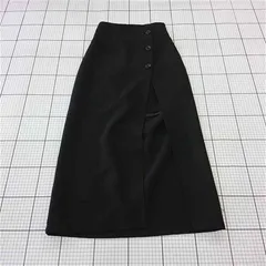 ◇ Θ ワンアフターアナザー ナイスクラップ サイドボタンロングスカート ブラック系 レディース F E  【1510290010454】