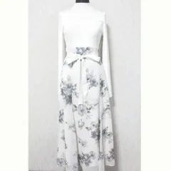 良品 24SS MERCURYDUO マーキュリーデュオ フラワードッキングロングスリーブワンピース サイズM アイボリー レディース 古着 中古 USED