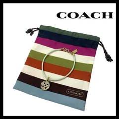【COACH】ラウンド レザー ブレスレット ライトグリーン/黄緑系 ライトブルー/水色系 ゴールド/金カラー ラインストーン バングル コーチ (SER-5721②)のサムネイル