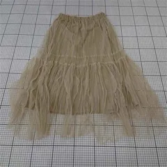 ◇ ⊂ アースミュージックアンドエコロジー earth music&ecology チュールスカート ベージュ系 F レディース E  【1510290014148】