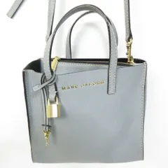 良品 MARC JACOBS マークジェイコブス The Grind Mini Tote グラインド ミニ レザー 2WAY トートバッグ グレー レディース 古着 中古 USED