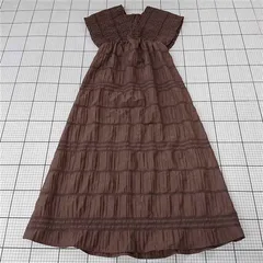 ◇ ⊂ ミリーバイビレット milly by bilet シャーリングワンピース ブラウン系 S レディース E  【1510290014803】のサムネイル