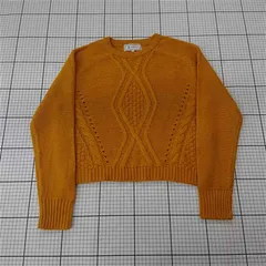 ◇ ⊇ ロペピクニック ROPE PICNIC ケーブル編みニットセーター 38 マスタード系 レディース E  【1511060032409】