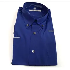 ✨新品未使用✨jun ashida✨ジュンアシダ　メンズ半袖シャツ　青　sizeL