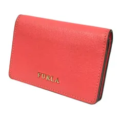 FURLA フルラ バビロン サフィアーノ レザー スモール カードケース PCZ1UNO B30000 RUBY 名刺入れ IDケース 美品 aq4594