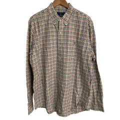 美品 RALPH LAUREN ラルフローレン クラシックフィット チェック柄 長袖 ボタンダウン オックスフォードシャツ XL マルチカラー メンズ 古着 中古 USED