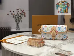 【今日特価】LV×Takashi Murakami 2025 White Multicolor Diane nano Mini Baguette Bag