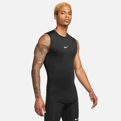 ナイキ タンクトップ メンズ NIKE ナイキ プロ Dri-FIT タイト ノースリーブ  トップ 男性 トレーニング スポーツウェア スリーブレス 袖なし スポーツ用インナー トップス 黒 ブラック スポーツシャツ  Nike Pro/FB7914-010