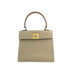 CELINE セリーヌ マカダム  ハンドバッグ ベージュ ガンチーニ PVC/レザー ミニバッグ 73dnvv