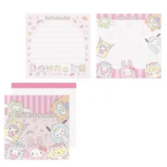 【メール便】サンリオキャラクターズ メモ帳 スクエアメモ 着ぐるみタイム キャラミックス サンリオ エムプラン メモパッド キャラクター グッズ 