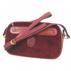 カルティエ Cartier マストライン ショルダーバッグ スエード×カーフ ボルドー 斜め掛け 肩掛け ファスナー イタリア製