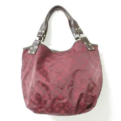 良品 russet ラシット モノグラム ジャガード ナイロン トートバッグ ハンドバッグ ボルドー レディース 古着 中古 USED