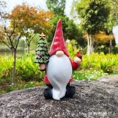 ガーデンオブジェ サンタ 樹脂 クリスマス レッド ガーデンオーナメント 置物 サンタクロース ガーデニング 雑貨 ガーデン雑貨 ガーデンインテリア ガーデン インテリア 庭の装飾 お洒落 おしゃれ 8-14