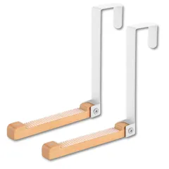 [HYmish]ドアハンガーフック ドアフック フック 収納 室内物干し 部屋干し ドアハンガー ハンガーフック ドア掛け収納 折り畳み ホワイト 2個セット [ホワイト] [2個セット]