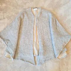 BASILE／バジーレ イタリア製 起毛ニット ポンチョ グレー系／ウール・モヘヤ・シルク混／変形シルエット