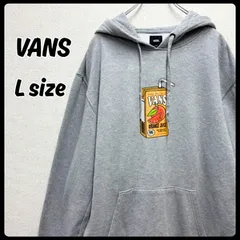 VANS トップス フード付きパーカー フーディー グレー Lサイズ 古着 メンズ バンズ