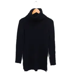 セオリー Theory オフタートル ニット セーター チュニック カシミヤ リブ 長袖 S 黒 ブラック /NT20