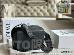 【今日特価】LOEWE Military メンズメッセンジャーバッグ 幅広肩ベルトプリントフラップ-WT0輸入