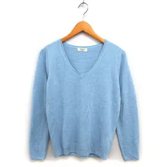 テチチ Te chichi ニット セーター Vネック リブ ハイゲージ ゆったり 長袖 F スカイブルー /NT12