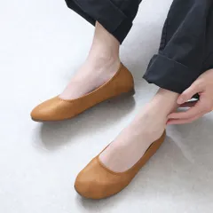 [マスタード] パンプス ラウンドトゥ フラットシューズ バレエシューズ ローヒール ぺたんこ 痛くない 柔らかい 疲れない 歩きやすい フォーマル 通勤 立ち仕事 仕事用  幅広 外反母趾 日本製 大きいサイズ 冠婚葬祭 k58-391511