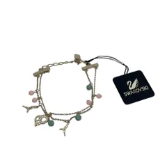 未使用 SWAROVSKI スワロフスキー ラインストーン ブレスレット シルバーカラー レディース 古着 中古 USED