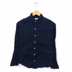 KOE シャツ ステンカラー 長袖 無地 シンプル ポケット S ネイビー /ST20