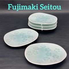 新品 有田焼 藤巻窯 藤巻製陶 青白磁 桜 三つ足 銘々皿 5枚 - メルカリ