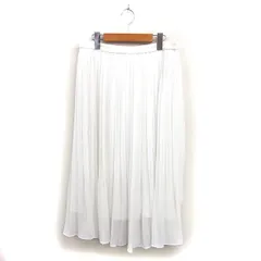 ユニクロ UNIQLO タグ付き プリーツ シフォン スカート ハイウエスト 透け感 無地 XL 白 ホワイト /NT1