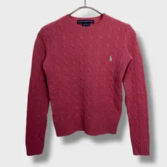 ☆RALPH LAUREN SPORT☆ラルフローレン☆ケーブル編みセーター☆ウールニット☆ポニーマーク☆ピンク☆ガールズXS☆K25M