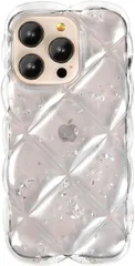 竹下工房 キルティング スマホケース かわいい キラキラ 韓国 おしゃれ iPhone (クリア,  iPhone11proMax)