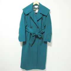 未使用 22AW rienda リエンダ オーバーカラーWウールMIX CT ダブルブレスト ベルテッド ロングコート S グリーン レディース 古着 中古 USED