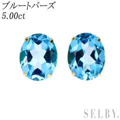 K18YG ブルートパーズ ピアス 5.00ct