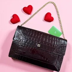 kate spade new york クロコダイル型押し レザー ショルダーバッグ クラッチバッグ ケイトスペード ニューヨーク クロコレザー 保存袋付