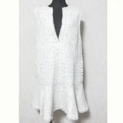 良品 22AW Apuweiser-riche アプワイザーリッシェ ツイードペプラムミニワンピース 22468150 2 ホワイト レディース 古着 中古 USED