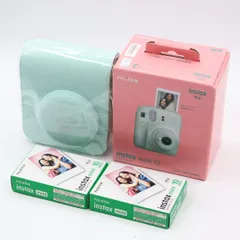 【instax mini フィルム 2箱+カメラケース付】FUJIFILM instax mini12 チェキ カメラ ミントグリーン 【送料込み・即日発送】