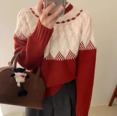 ニットセーター レディース 秋冬 厚手 保温 クリスマス 忘年会 すっきり 普段使い おしゃれ トップス