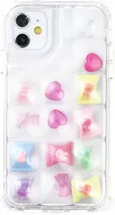 竹下工房 可愛いをとじこめよう。 ぽこぽこ スマホケース《SNSで話題》シャカシャカスマホケース かわいい おしゃれ おはじき シール デコる (クリア,  iPhone16plus)