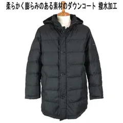 秋冬 クロコダイル ダウンコート/パーカー ポリエステル メタルロゴプレート付 黒【L】