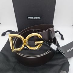 箱タグ付❗️新品未使用✨D&Gドルガバ バイカラーデカロゴ金具レザー黒 