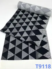 小紋 幾何学模様 モノトーン 正絹 反物 T9118
