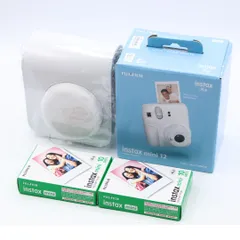 【instax mini フィルム 2箱+カメラケース付】FUJIFILM instax mini12 チェキ カメラ  クレイホワイト 【送料込み・即日発送】