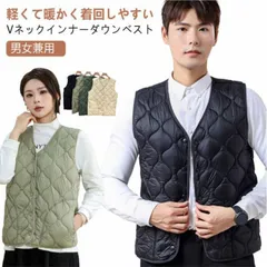 インナーベスト レディース メンズ インナーダウンベスト ファイバーダウン ベスト インナー 中綿ベスト Vネック 薄手 軽量 秋 冬 エコダウンベスト ポケット付き あったか 防寒 保温 大きいサイ送料無料1119