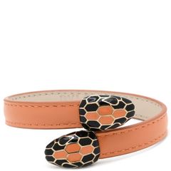 美品　BVLGARI ブルガリ セルペンティ ブレスレット　オレンジ　レザー BVLGARI ブルガリ セルペンティ ブレスレット レザー レディース [中古