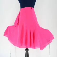 【美品 日本製社交ダンス衣装】スカート ピンク 蛍光ピンク Mサイズ チャコット Chacott シンプル 無地